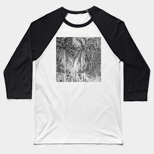 Greyscale coconut trees painting Baseball T-Shirt